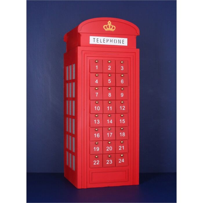 Gisela Graham - LED Telephone Box - Advent Calendar